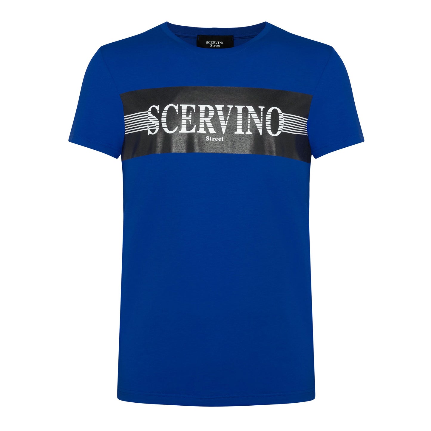 Blue Cotton Men T-Shirt