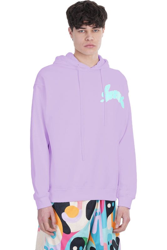 Purple Cotton Men Sweatshirt