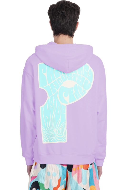 Purple Cotton Men Sweatshirt