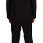 Elegant Black Two-Piece Suit with Deconstructed Blazer