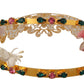 Elegant Gold Tone Brass Rose Crystal Diadem