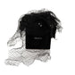 Elegant Black Silk Studded Diadem Headpiece