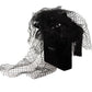 Elegant Black Silk Studded Diadem Headpiece