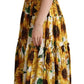 Sunflower Elegance Open Shoulder Dress