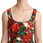 Red Floral Mini Dress with Zipper Closure