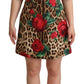 Chic Leopard Print Sequin Flora A-Line Dress