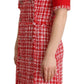 Chic Checkered Sheath Knee-Length Dress