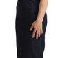Elegant Dark Blue Denim Midi Sheath Dress