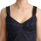 Elegant Dark Blue Denim Midi Sheath Dress
