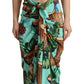 Silk Drum Print Maxi Wrap Elegance