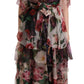 Elegant Silk Floral Maxi Dress