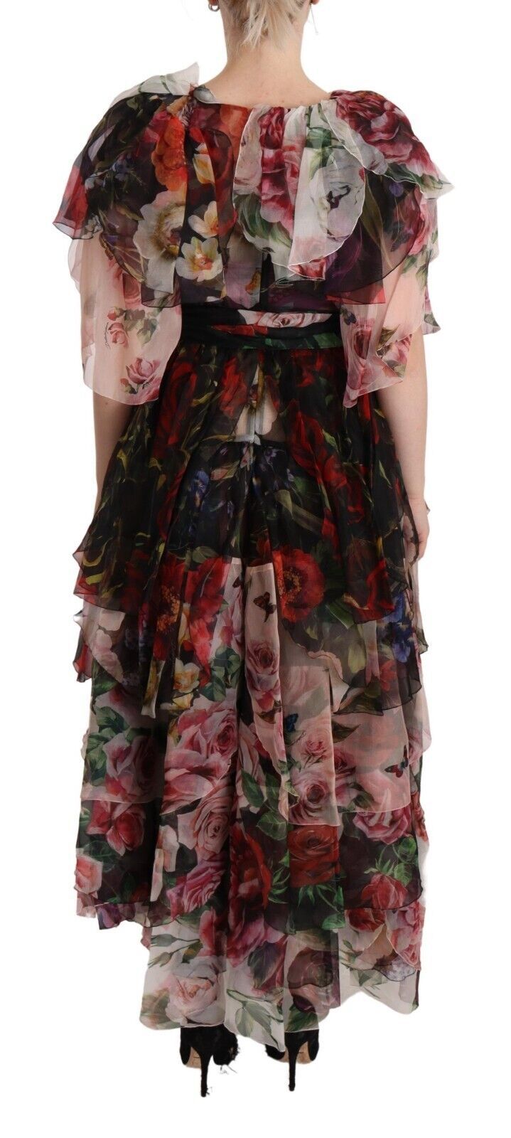 Elegant Silk Floral Maxi Dress