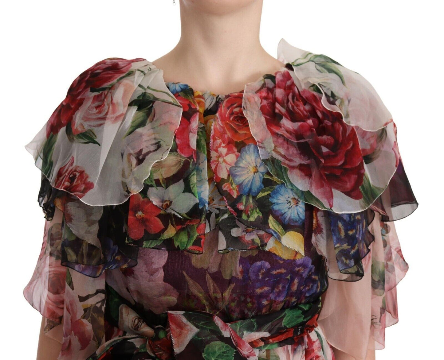Elegant Silk Floral Maxi Dress