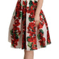 Elegant Silk Floral A-Line Dress