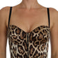 Exquisite Leopard Print Bodysuit Dress