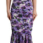 Elegant Silk Floral Sheath Midi Dress
