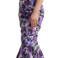 Elegant Silk Floral Sheath Midi Dress
