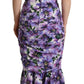 Elegant Silk Floral Sheath Midi Dress