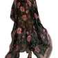 Elegant Floral Kaftan Silk Dress