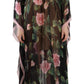 Elegant Floral Kaftan Silk Dress