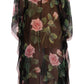 Elegant Floral Kaftan Silk Dress