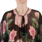 Elegant Floral Kaftan Silk Dress