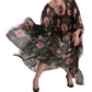 Elegant Floral Kaftan Silk Dress