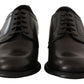 Elegant Black Leather Derby Shoes