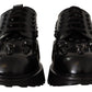 Elegant Black Crystal-Embellished Derby Shoes