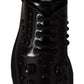 Elegant Black Crystal-Embellished Derby Shoes