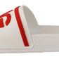 Elegant White Leather Slide Sandals