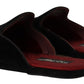 Elegant Velvet Embroidered Slides