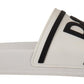 Elegant White Slides with Bold Black Logo