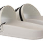 Elegant White Slides with Bold Black Logo