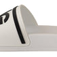 Elegant White Slides with Bold Black Logo