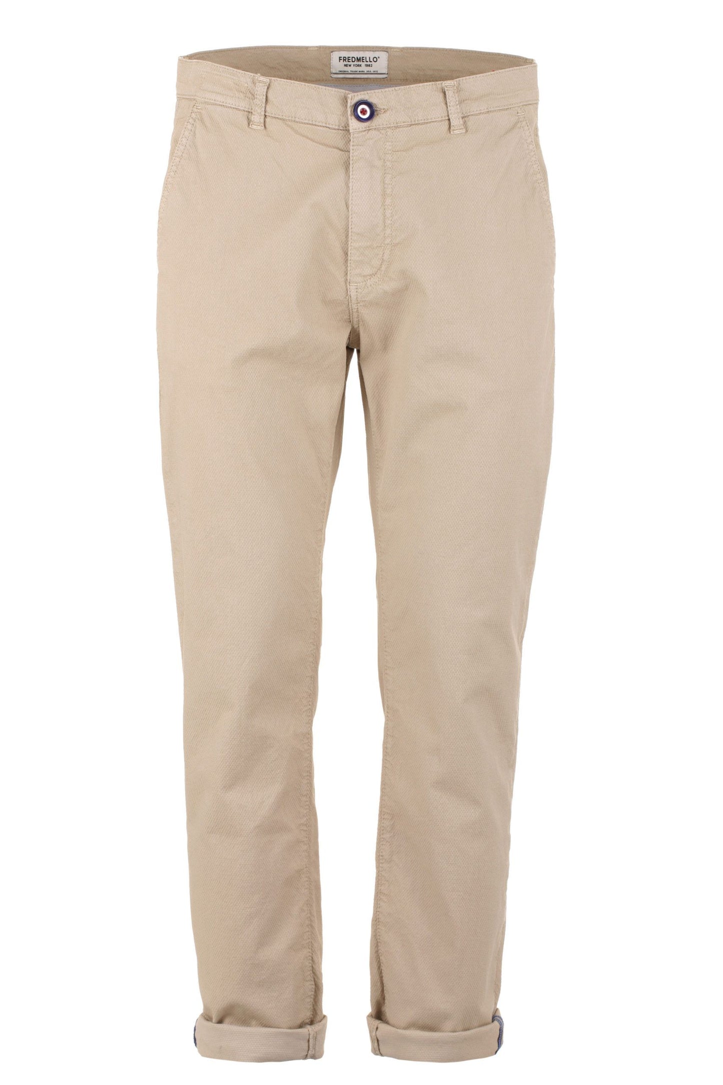 Chic Sand-Colored Cotton Trousers for Men