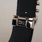 Reversible Marine Blue and Black Calf Leather Belt