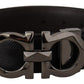 Elegant Reversible Leather Belt - Silver Buckle