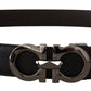 Elegant Reversible Leather Belt - Silver Buckle