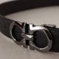 Elegant Reversible Leather Belt - Silver Buckle