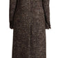 Elegant Brown Double-Breasted Trench Coat