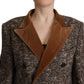 Elegant Brown Double-Breasted Trench Coat