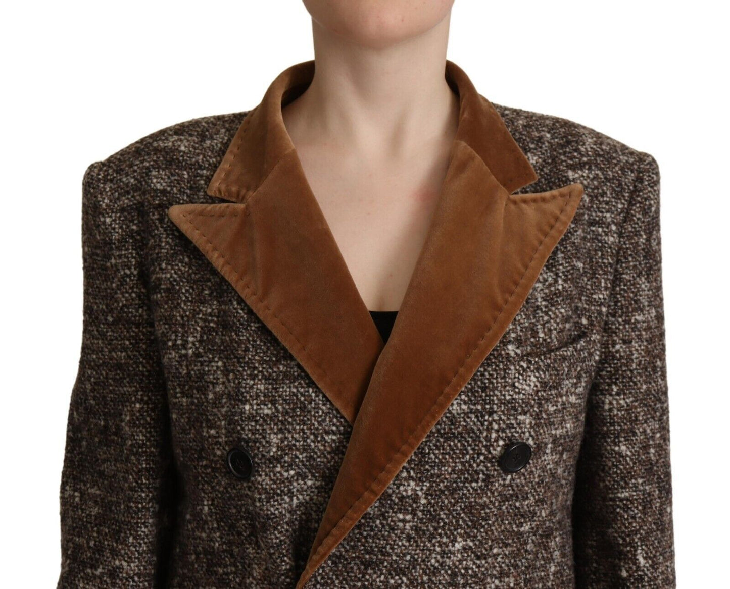 Elegant Brown Double-Breasted Trench Coat