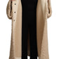Elegant Beige Cashmere Overcoat Jacket