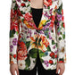Elegant Floral Stretch Cotton Blazer Jacket