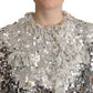 Chic Silver Sequined Jacket Coat