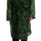 Silken Elegance Long Coat Jacket in Green