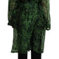 Silken Elegance Long Coat Jacket in Green