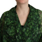 Silken Elegance Long Coat Jacket in Green