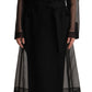 Elegant Sheer Trench Coat in Black